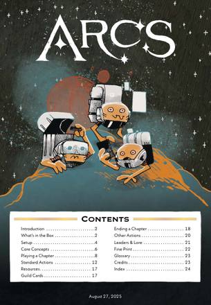 Cover page of the official Arcs rulebook