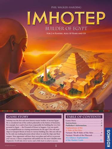 Imhotep: Builder of Egypt Thames & Kosmos rulebook cover