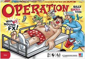 Operation Silly Skill Game box with sound effects, Hasbro item 40198