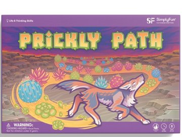 Prickly Path SimplyFun purple box with a coyote among desert cacti